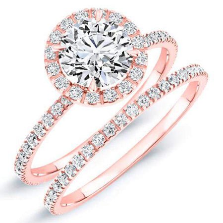 Columbine Round Diamond Bridal Set (Lab Grown Igi Cert) rosegold