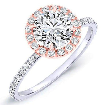 Columbine Round Diamond Engagement Ring (Lab Grown Igi Cert) whitegold