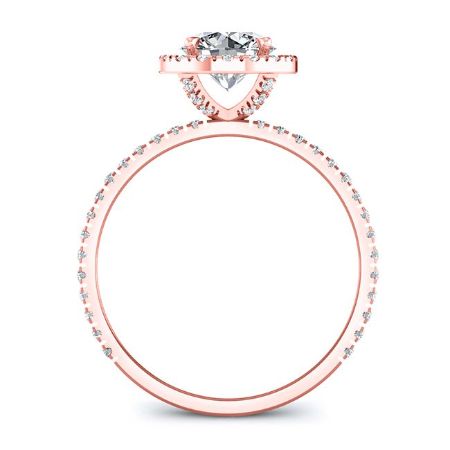 Columbine Round Moissanite Bridal Set rosegold