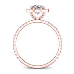 Columbine Round Moissanite Bridal Set rosegold