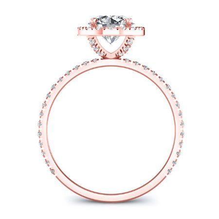 Columbine Round Moissanite Bridal Set rosegold