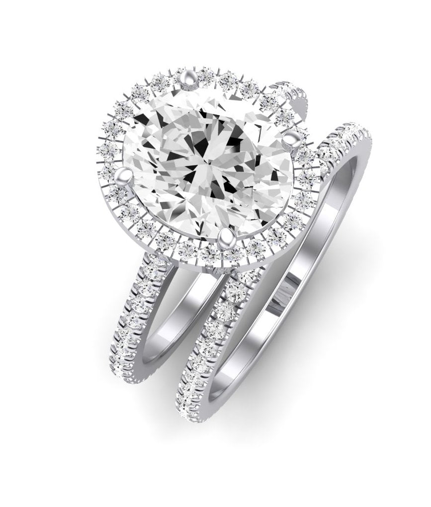 Columbine Oval Diamond Bridal Set (Lab Grown Igi Cert) whitegold