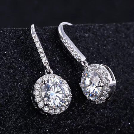 Connie Moissanite Earrings whitegold