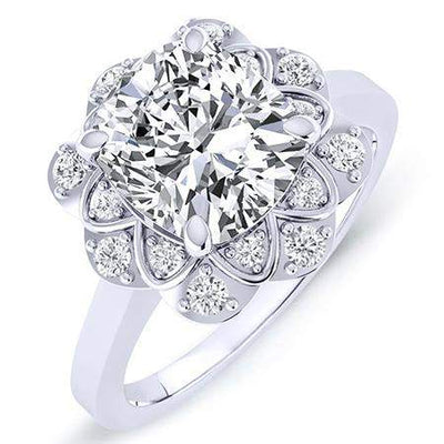 Coralbells Cushion Diamond Engagement Ring (Lab Grown Igi Cert) whitegold