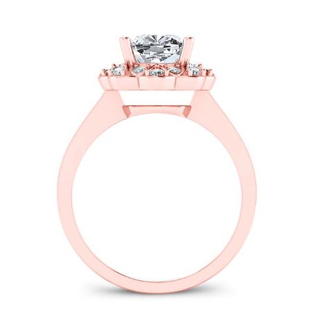 Coralbells Cushion Moissanite Engagement Ring rosegold