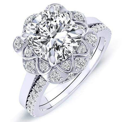 Coralbells Cushion Diamond Bridal Set (Lab Grown Igi Cert) whitegold