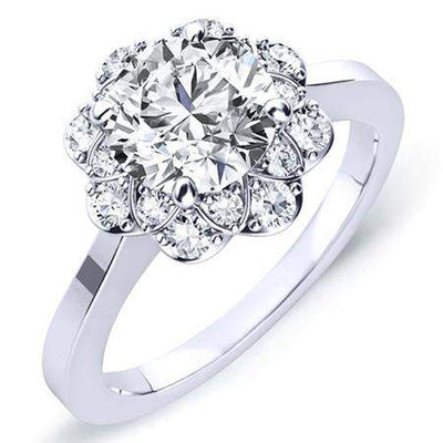 Coralbells Round Diamond Engagement Ring (Lab Grown Igi Cert) whitegold