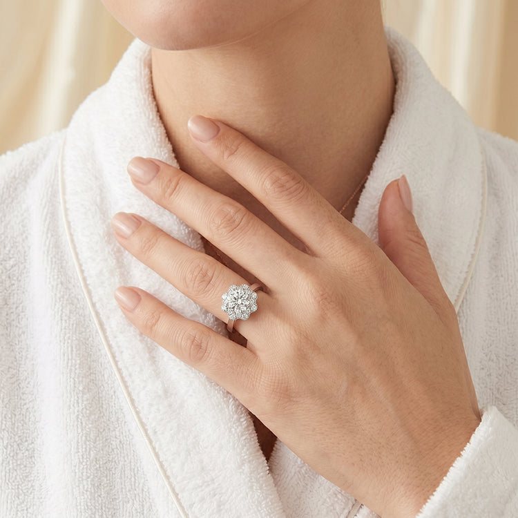 Coralbells - GIA Natural Round Diamond Engagement Ring