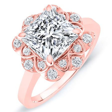 Coralbells Princess Moissanite Bridal Set rosegold