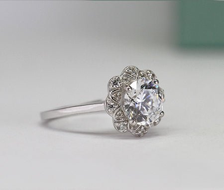 Coralbells Round Diamond Engagement Ring (Lab Grown Igi Cert) whitegold