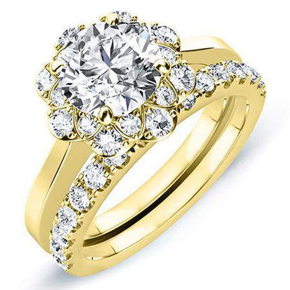 Coralbells Round Diamond Bridal Set (Lab Grown Igi Cert) yellowgold