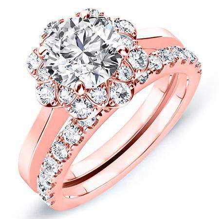 Coralbells Round Diamond Bridal Set (Lab Grown Igi Cert) rosegold