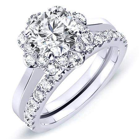 2.00 ct - Coralbells - Round Moissanite Bridal Set