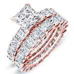 Crisantha Princess Moissanite Bridal Set rosegold