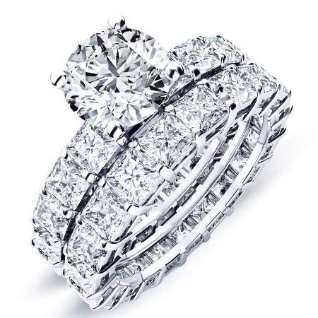 Crisantha Round Moissanite Bridal Set whitegold