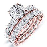 Crisantha Round Moissanite Bridal Set rosegold