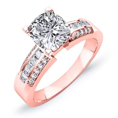 Crocus Cushion Moissanite Bridal Set rosegold