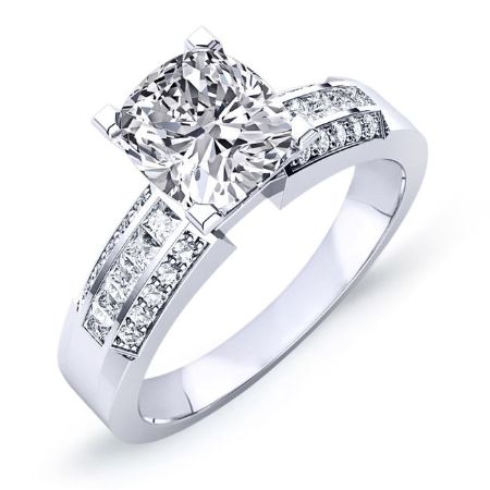 Crocus Cushion Moissanite Bridal Set whitegold