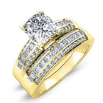 Crocus Diamond Matching Band Only (engagement Ring Not Included) For Ring With Cushion Center yellowgold