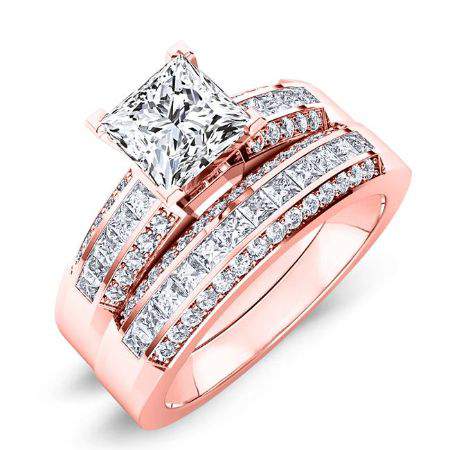 Crocus Diamond Matching Band Only (engagement Ring Not Included) For Ring With Princess Center rosegold