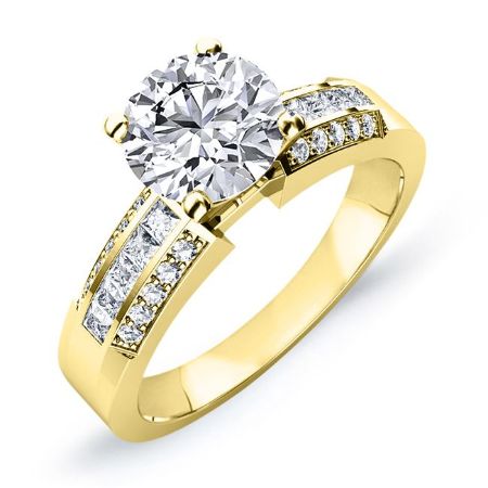 Crocus Diamond Matching Band Only (engagement Ring Not Included) For Ring With Round Center yellowgold