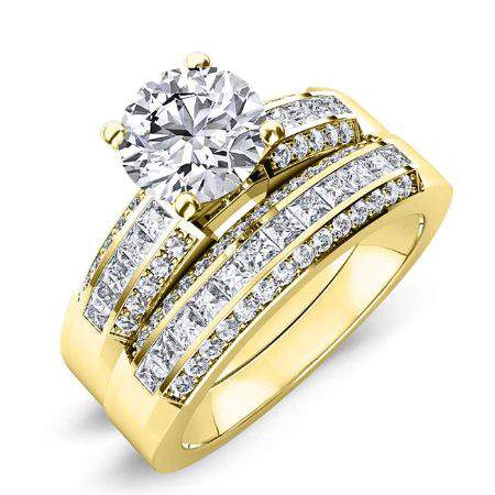 Crocus Diamond Matching Band Only (engagement Ring Not Included) For Ring With Round Center yellowgold