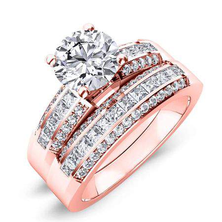 Crocus Diamond Matching Band Only (engagement Ring Not Included) For Ring With Round Center rosegold