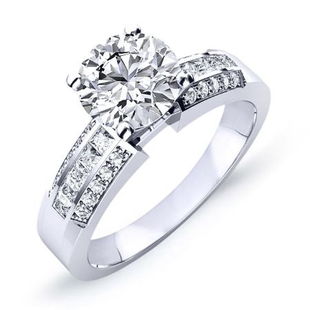 Crocus Diamond Matching Band Only (engagement Ring Not Included) For Ring With Round Center whitegold