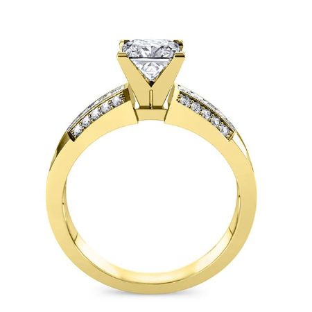 Crocus Diamond Matching Band Only (engagement Ring Not Included) For Ring With Princess Center yellowgold