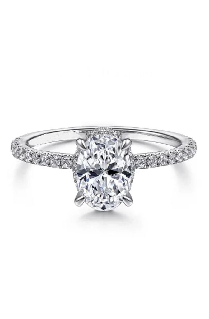 Custom Ring: 1.50ct Center Oval Lab Diamond Engagement Ring VS2 E (0.30ct Side Stones | 1.80ct Total Weight)