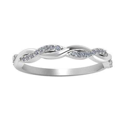 Cynthia Twisted Trendy Diamond Wedding Ring whitegold