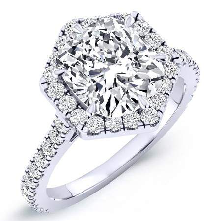 Cypress Cushion Diamond Engagement Ring (Lab Grown Igi Cert) whitegold