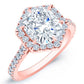 Cypress Cushion Moissanite Bridal Set rosegold