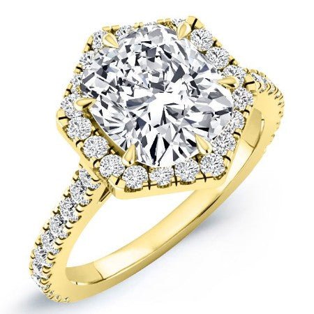 Cypress Cushion Moissanite Bridal Set yellowgold