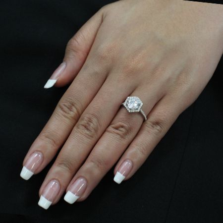 Cypress Round Diamond Engagement Ring (Lab Grown Igi Cert) whitegold