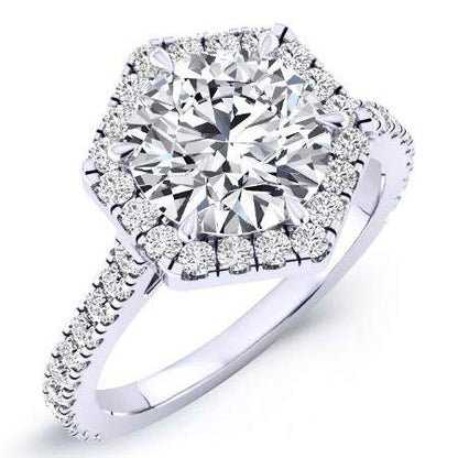 Cypress Round Diamond Engagement Ring (Lab Grown Igi Cert) whitegold