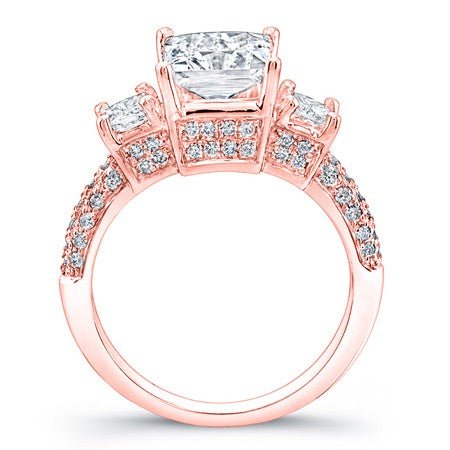 Daffodil Diamond Matching Band Only (engagement Ring Not Included) For Ring With Princess Center rosegold