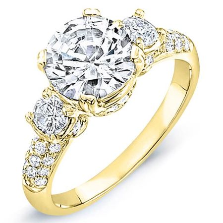 Daffodil Round Diamond Engagement Ring (Lab Grown Igi Cert) yellowgold