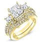 Daffodil Princess Moissanite Bridal Set yellowgold