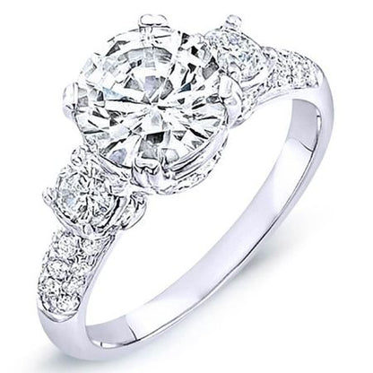 Daffodil Round Diamond Engagement Ring (Lab Grown Igi Cert) whitegold