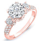 Daffodil Round Moissanite Engagement Ring rosegold