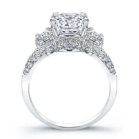 Daffodil Round Moissanite Engagement Ring whitegold