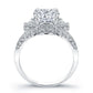 Daffodil Round Moissanite Engagement Ring whitegold