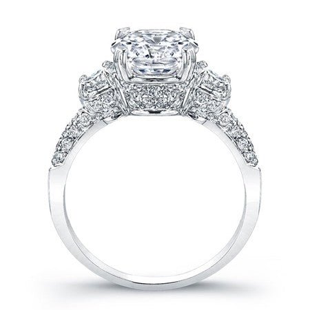 Daffodil Round Moissanite Engagement Ring whitegold