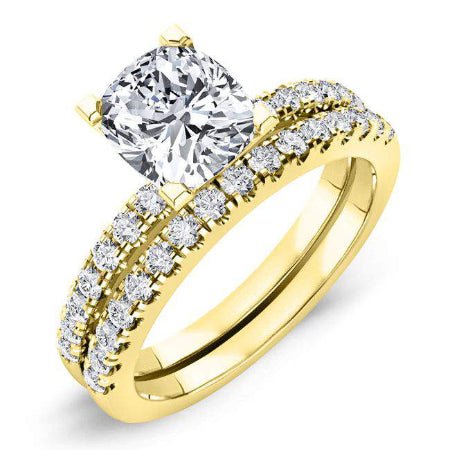 Dahlia Cushion Diamond Bridal Set (Lab Grown Igi Cert) yellowgold