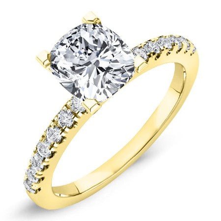 Dahlia Cushion Moissanite Bridal Set yellowgold