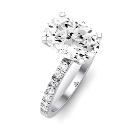 Dahlia Diamond Matching Band Only (engagement Ring Not Included) For Ring With Oval Center whitegold