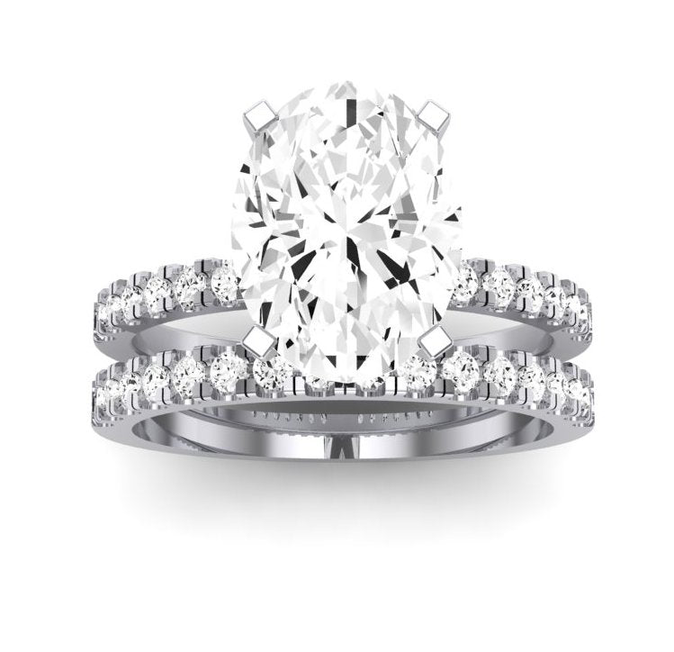 Dahlia Diamond Matching Band Only (engagement Ring Not Included) For Ring With Oval Center whitegold