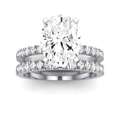 Dahlia Diamond Matching Band Only (engagement Ring Not Included) For Ring With Oval Center whitegold