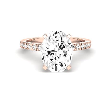 Dahlia Diamond Matching Band Only (engagement Ring Not Included) For Ring With Oval Center rosegold